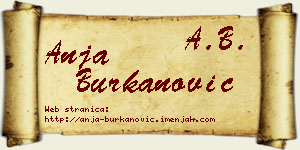 Anja Burkanović vizit kartica